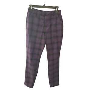 Hot Topic Purple Black Plaid Trouser Pants Size Small Punk/Dark Academia